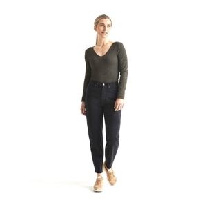 Du/er Midweight Denim High Rise Arc (Button Fly) - Aged Black Size 33